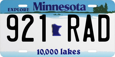 MN license plate 921RAD