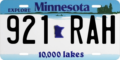 MN license plate 921RAH
