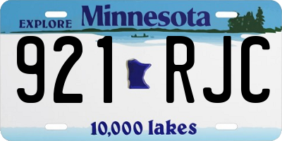 MN license plate 921RJC