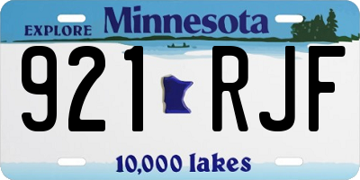 MN license plate 921RJF