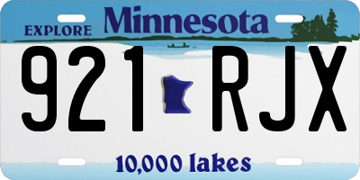 MN license plate 921RJX