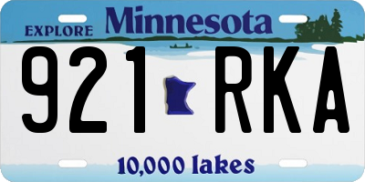 MN license plate 921RKA