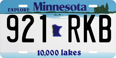 MN license plate 921RKB