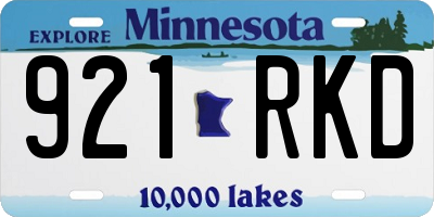 MN license plate 921RKD