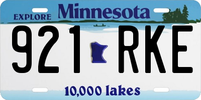 MN license plate 921RKE