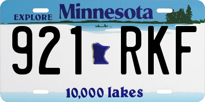 MN license plate 921RKF