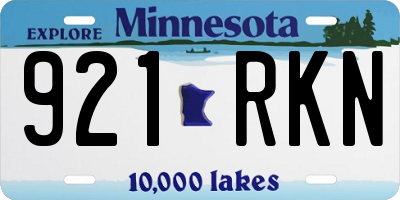 MN license plate 921RKN