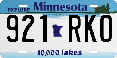 MN license plate 921RKO