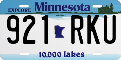 MN license plate 921RKU