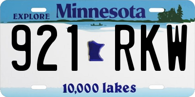 MN license plate 921RKW