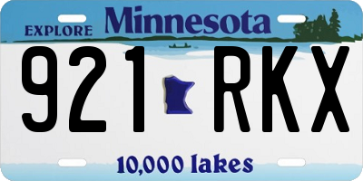 MN license plate 921RKX