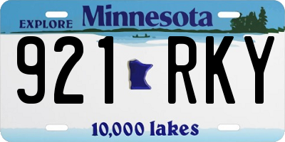 MN license plate 921RKY