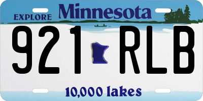 MN license plate 921RLB