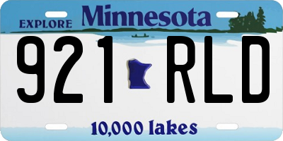 MN license plate 921RLD