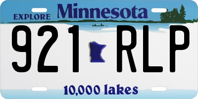 MN license plate 921RLP