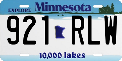 MN license plate 921RLW