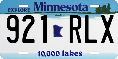 MN license plate 921RLX
