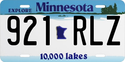MN license plate 921RLZ