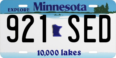 MN license plate 921SED