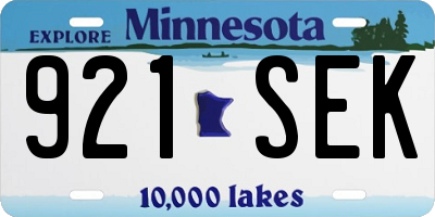 MN license plate 921SEK