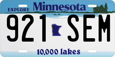 MN license plate 921SEM