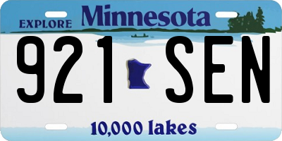 MN license plate 921SEN