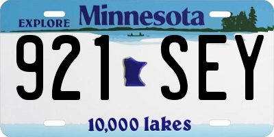 MN license plate 921SEY
