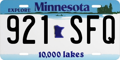 MN license plate 921SFQ