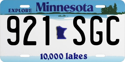 MN license plate 921SGC