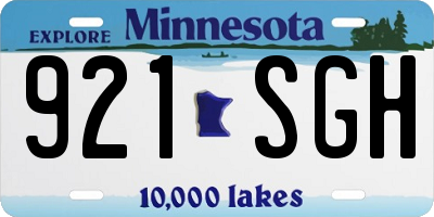 MN license plate 921SGH