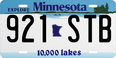 MN license plate 921STB