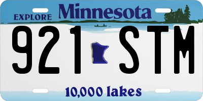MN license plate 921STM