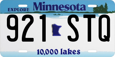 MN license plate 921STQ