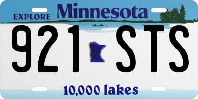 MN license plate 921STS