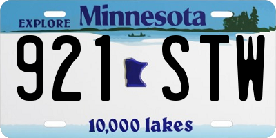 MN license plate 921STW
