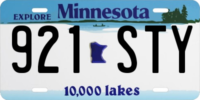 MN license plate 921STY
