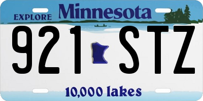 MN license plate 921STZ