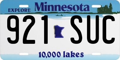 MN license plate 921SUC