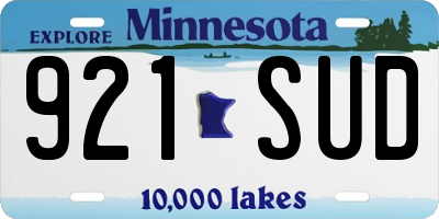 MN license plate 921SUD
