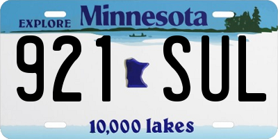 MN license plate 921SUL