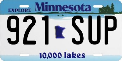 MN license plate 921SUP