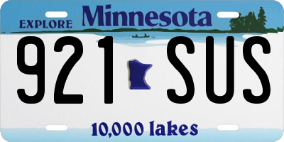 MN license plate 921SUS