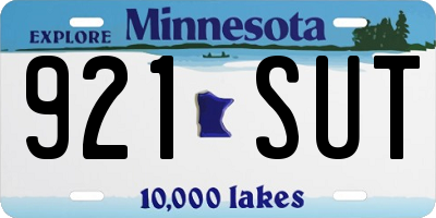 MN license plate 921SUT