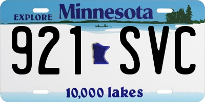 MN license plate 921SVC