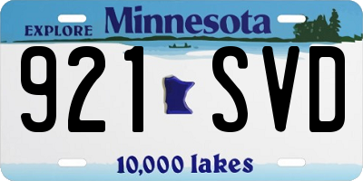 MN license plate 921SVD