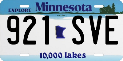 MN license plate 921SVE