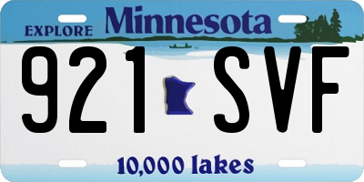 MN license plate 921SVF