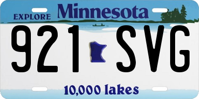 MN license plate 921SVG