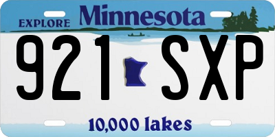 MN license plate 921SXP