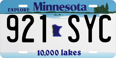 MN license plate 921SYC